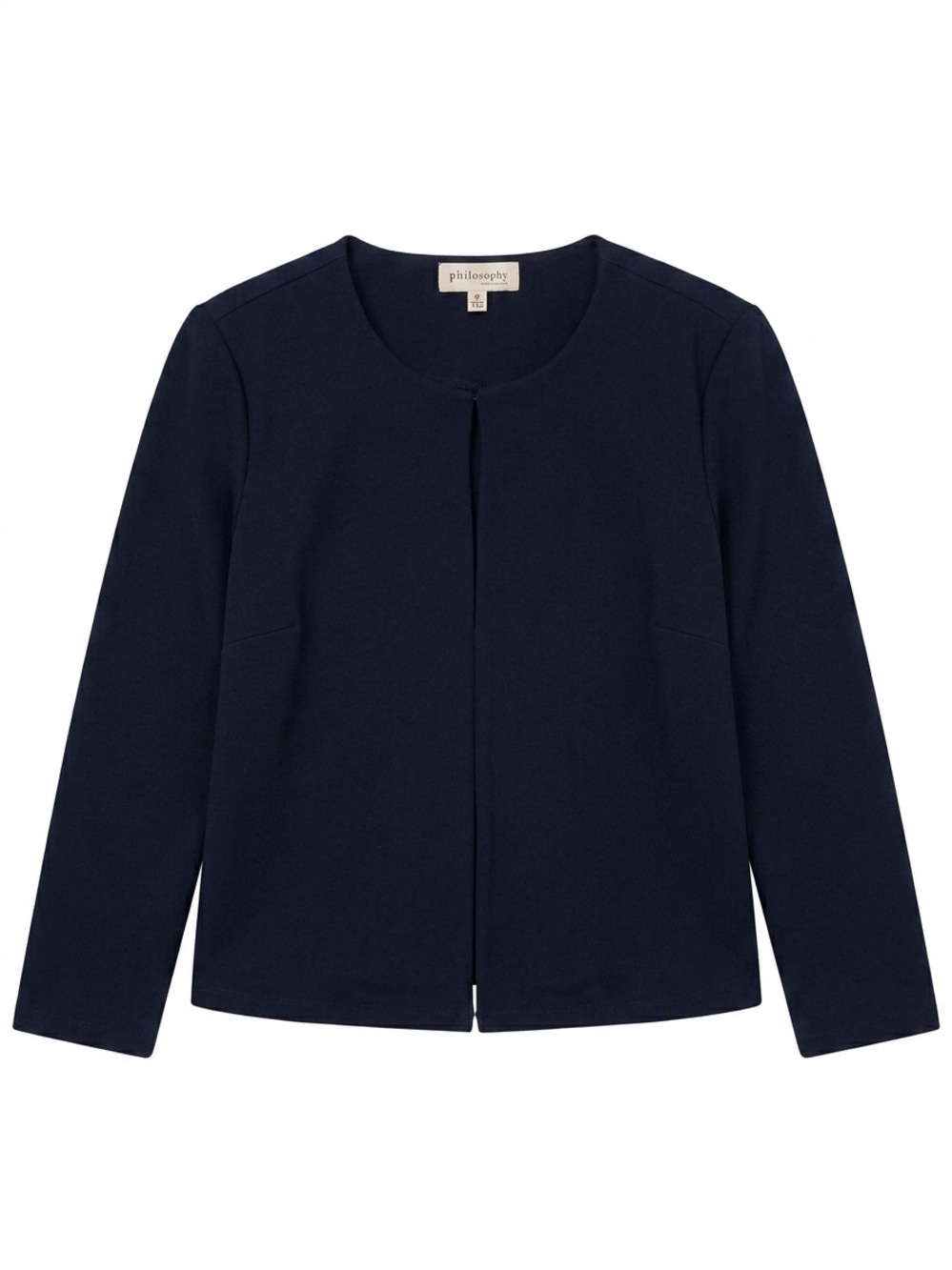 Philosophy Navy Round-Neck Open Cardigan